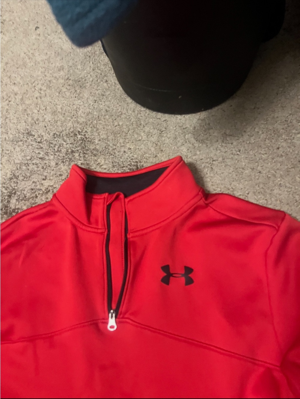 Under Armour Men's Bright Red Quarter-Zip Performance Sweater - Picture 5 of 6